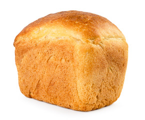 Bread brick close-up on a white. Isolated.
