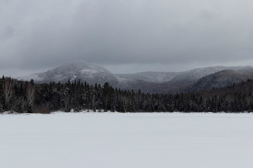 Au bord du lac en hiver