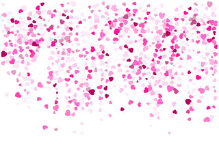 Hearts confetti flying vector background graphic design.