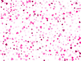 Hearts confetti flying vector background graphic design.
