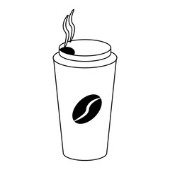 Coffee to go cup in black and white