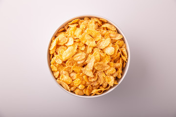 Cornflakes in a bowl on a nice underground