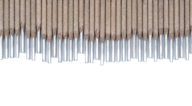 Welding electrodes on a white background