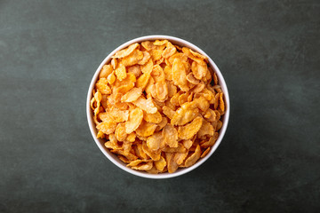 Cornflakes in a bowl on a nice underground - 245214369
