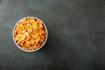 Cornflakes in a bowl on a nice underground