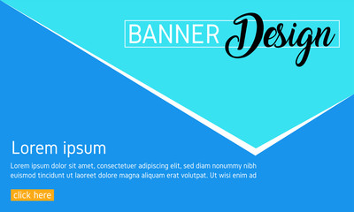 Blue banner template. Web banner, Abstract poster, Brochure