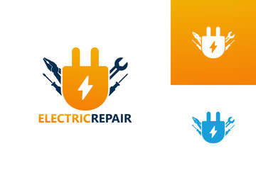 Electric Repair Logo Template Design Vector, Emblem, Design Concept, Creative Symbol, Icon