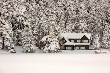 Golcuk / Bolu / Turkey, winter snow landscape. Travel concept photo.