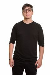 Obraz premium Studio shot of Caucasian man isolated against white background