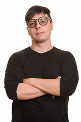Obraz premium Studio shot of Caucasian man isolated against white background