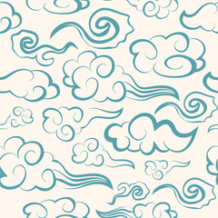 Fototapeta na wymiar Chinese seamless clouds patterns. can ce used as background, wallpaper.