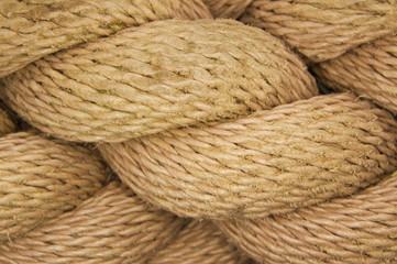Obraz premium Close-up of old frayed boat rope as a background
