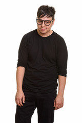 Obraz premium Studio shot of Caucasian man looking tired