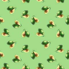 Patern.Patern avocado on a light green background