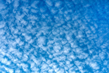 Blauer Himmel von weißen Schäferwolken bedeckt - Hintergrund