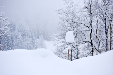 Winter landscape at early morning in Austria, Europe.