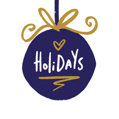 Fototapeta premium Hand drawn vector Christmas illustration toy ball.