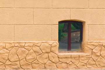 Window below ground level. Minus ground floor. Strange old architecture