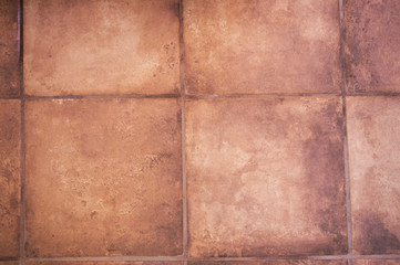 Rustic brown ceramic bricks