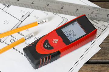 Laser range finder. Builder tool