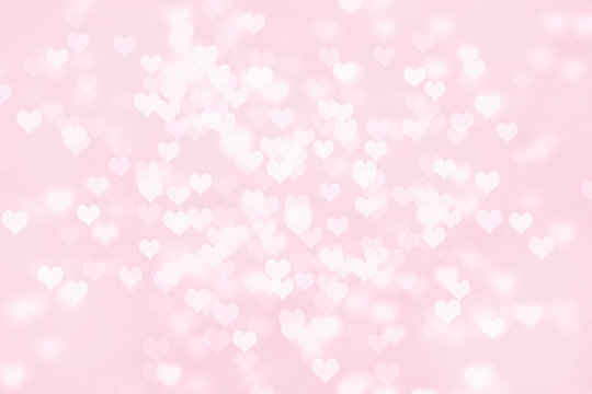 Heart shape Valentine day bokeh background, women's day love