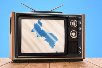 Korean Unification Television concept, 3D rendering