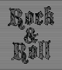 Rock print with metal studs in vector.