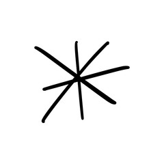 Vector, clip art. Star or snowflake drawing, stylized simple decor, funny gouache sketch.