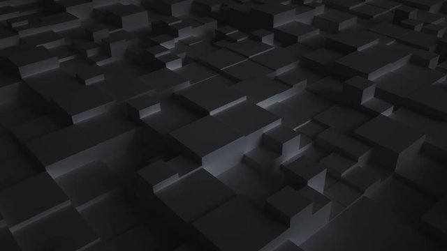 Black Geometric Square Wall waving background. Seamless Loop 4K UHD