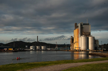 Obraz premium Panorama sunset water