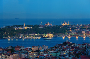 Fototapeta na wymiar Istanbul panoramic view of historical peninsula