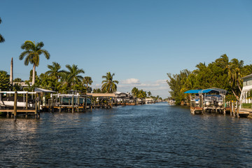 Fototapeta na wymiar Southwest Florida, Pine Island, St. James City, boat trip through the Monroe Canal