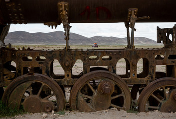 Uyuni, Bolivia abandoned trains in the desert