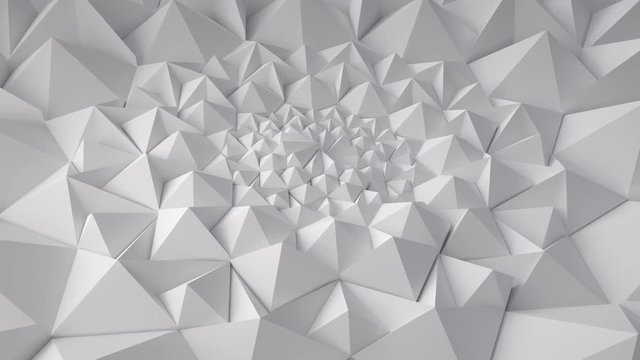 White Geometric Triangle Wall waving background. Seamless Loop 4K UHD