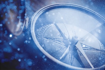 Brass antique compass  on background © BillionPhotos.com