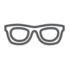 Fototapeta premium Sunglasses line icon, accessory and glasses, eyeglasses sign, vector graphics, a linear pattern on a white background.