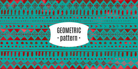 Geometric seamless pattern vector design. Creative line hand drawn.