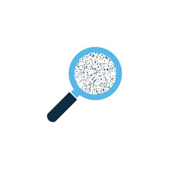 Microorganisms under magnifier icon thin line for web and mobile, modern minimalistic flat design. Vector illustration isolated on whie background.