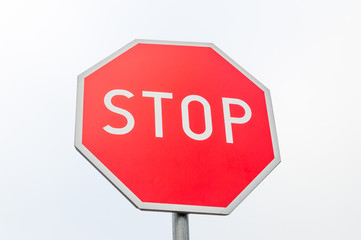 Red Stop traffic sign.