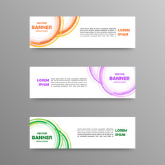 Vector set of color banners , abstract design