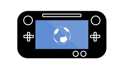 Ballon de foot dans une console de jeux portable