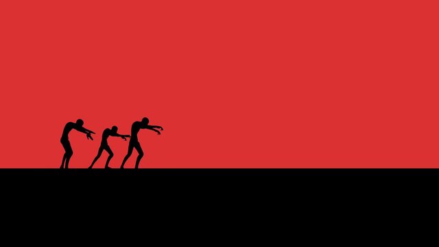 Zombies Walking in Vignette Style