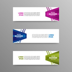 Vector set of color banners , abstract design