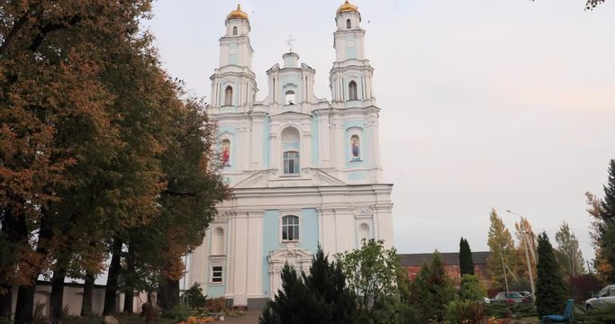 Hlybokaye Or Glubokoye, Vitebsk Region, Belarus. Birth Of Virgin Cathedral Dedicated To Church Of Discalced Carmelites. Assumption Of Blessed Virgin Mary In Autumn Day