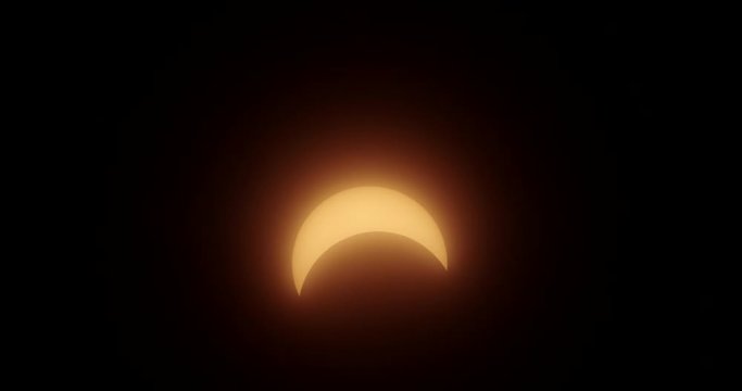 Partial solar eclipse as seen through telescope