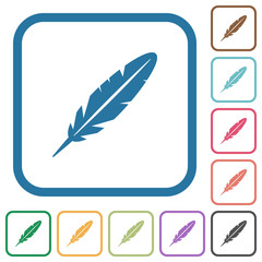 Single feather simple icons
