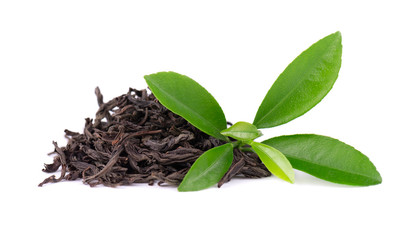 Black Ceylon tea with bergamot, isolated on white background.