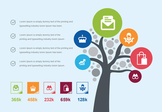 Tree Infographic with Icons