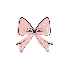 Ribbon bow, decoration is a separate element for the girl. Cute girl print
