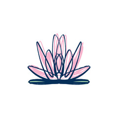 Lotus, harmony and Universe symbol, sacred geometry. Ayurveda and balance logo or label